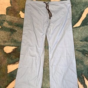 Light blue drawstring scrub pants
